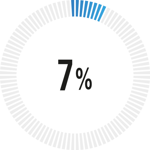 7%の円グラフ